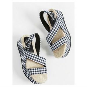 NEW rag & bone Gingham Platform Espadrilles